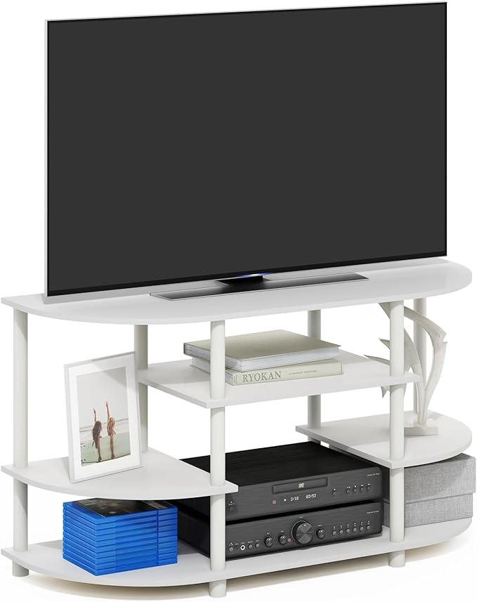 Furinno Jaya TV Stand, 4-Tier Toolless Assembly Corner Entertainment Center by Furinno-FitsYourSpaceFitsYourBudget