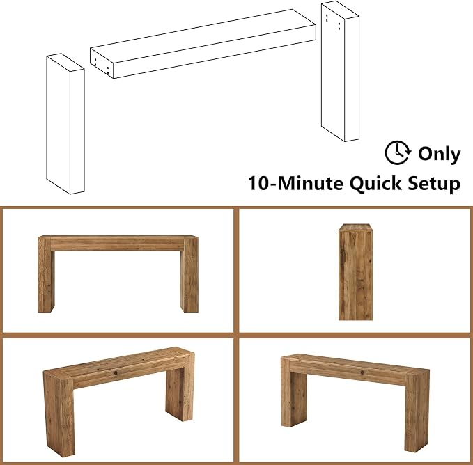 Reclaimed Solid Wood Console Table - Image 7