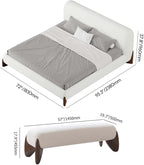 homary Modern Bedroom Furniture Set 2 Piece, Upholstered Headboard - Image 2