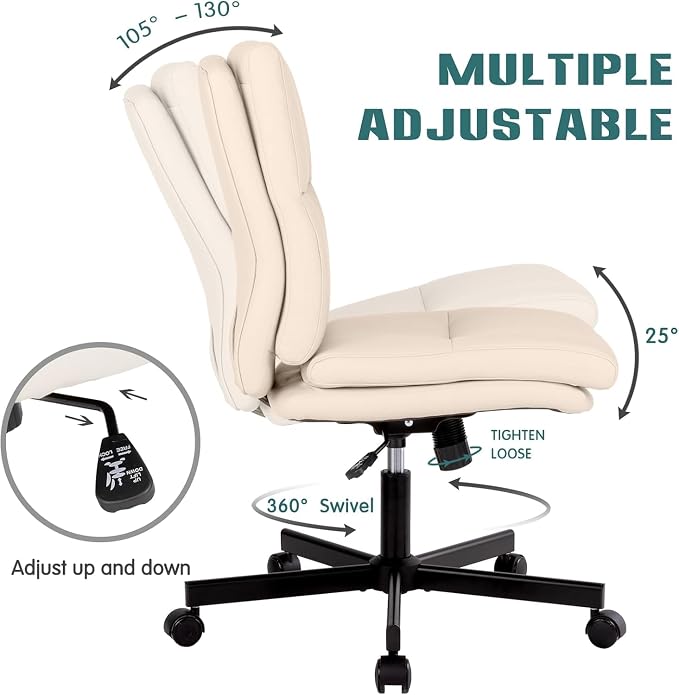LUCKWIND Armless Office Desk Chair - Image 4