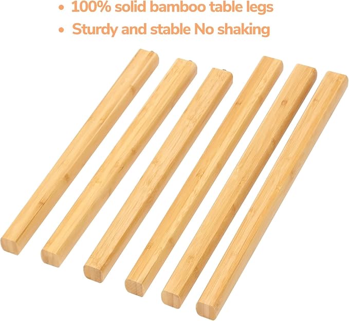 BAMEOS Bamboo Nesting Triangle End Table - Image 5