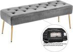 DUHOME Modern Velvet Ottoman Bench, Button-Tufted Upholstered Bedroom Benches - Image 6