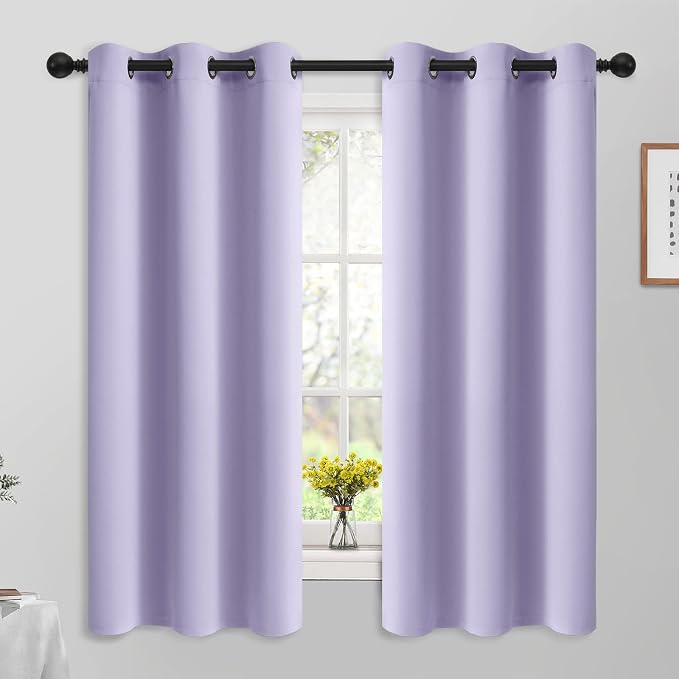 Yakamok Room Darkening Curtains 42x63 inch Length Lilac-Living Room | 2 panels by Yakamok