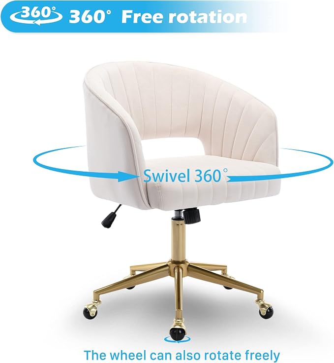 Home Office Chair Swivel Velvet Desk Chair Accent Armchair Upholstered Modern - Image 6