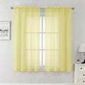 Goose Yellow Sheer Curtains 63 Inch Length 2 Panels, Light Filtering Voile by Lecloud