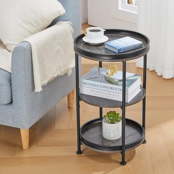 Dulcii Round Side Table with 3 Shelves - Image 7