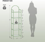 Hzuaneri Bookcase Bookshelf, Tempered Glass Bookshelves, Slim Shelving Unit - Image 2