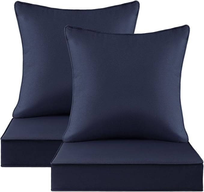 Sunbrella Outdoor Deep Seat & Back Cushion Set, 24 x 24 Inch Water Repellent by Supflourishia