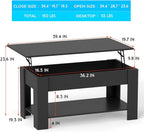 FDW 39.4" Lift Top Coffee Table - Image 3
