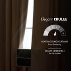 MIULEE Velvet Curtains 52x96 inches 2 Panels Camel Beige Blackout Curtains | - Image 5