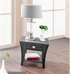 BOWERY HILL Transitional Wood Storage End Table, Solid Wood and Veneer - Image 2