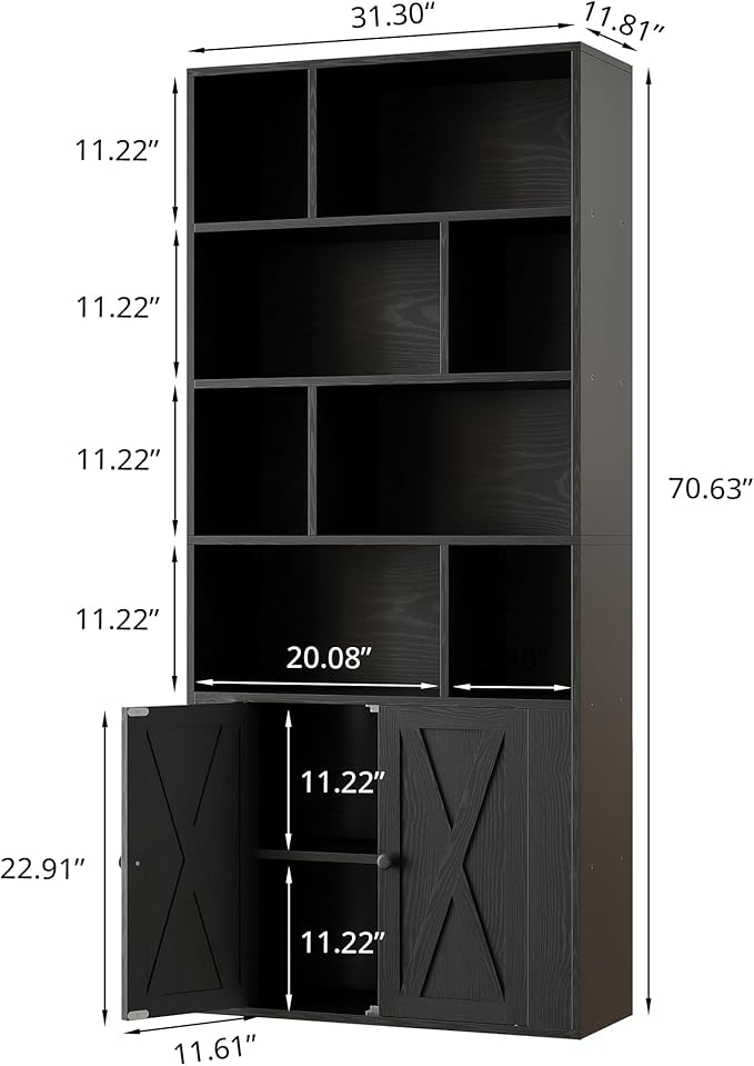 IRONCK Book Shelf, Tall Bookshelf - Image 3