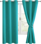 Blackout Curtains for Bedroom, Peacock Teal, 38 x 72 Inch, 2 Panels | Noise by Hiasan