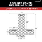 Easy-Going Reversible Couch Cover, Recliner 19 in, Chocolate/Beige | Machine - Image 5