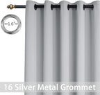 Yakamok Light Grey Room Darkening Curtains 96 inch Sliding Door Drapes | 1 - Image 4