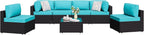 Shintenchi 7 Pieces Outdoor Patio Sectional Sofa Couch, PE Wicker Furniture by Shintenchi%7CFurnitureMadeforRealLife