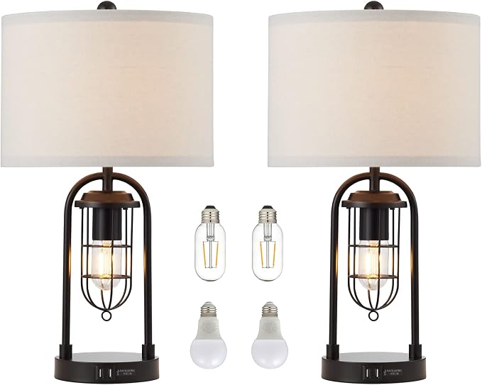 Set of 2 Farmhouse Table Lamps - Image 9