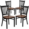 Flash Furniture 4 Pack HERCULES Series Black Vertical Back Metal Restaurant by FlashFurniture