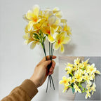 10pcs Yellow Artificial Flowers Fake Plumeria with Stems, Silk Flower - Image 5
