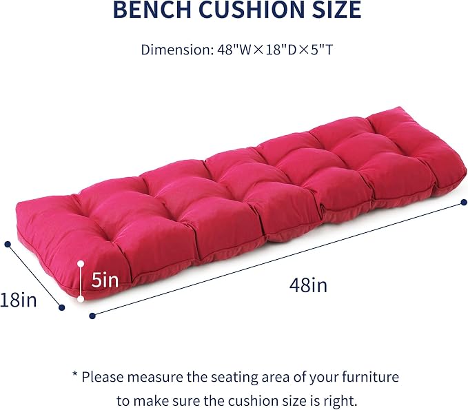IPYNBAP Outdoor Bench Cushion, Waterproof Bench Cushion - Image 2