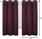 Burgundy Red Blackout Curtains 42 x 63 Inch Length/Set of 2 Curtain - Image 10