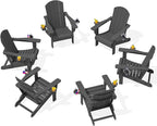 SERWALL Foldable Adirondack Chair Set of 6, HDPE Adirondack Chair by SERWALL