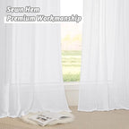 RYB HOME Light Filtering Linen Sheer Curtains 72 inch Long - Image 5