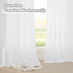 RYB HOME Linen Semi Sheer Curtains 63 inch Length - Image 5