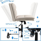 EMIAH Criss Cross Chair with Wheels Home Office Desk Chairs PU-Padded Vanity - Image 9
