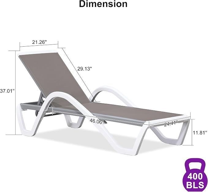 PURPLE LEAF Patio Chaise Lounge Chair - Image 2