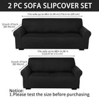 Peryiter 2 Pcs Sofa Covers Couch and Loveseat Covers Set Stretch Sofa Slipcover - Image 2