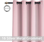 Yakamok Pink Room Darkening Curtains 96 inch Sliding Door Drapes | 1 Extra-wide - Image 3