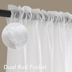 MIULEE 4 Panels White Extra Wide Sheer Curtains 59 x 63 Inches | Light Filtering - Image 3