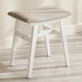 Muwuele Solid Wood Vanity Stool, Compact Makeup Chair by Muwuele