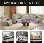 A Ainehome Furniture Reclining Sectional Sofa Set, Breathing Leather Furniture - Image 7