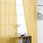 SpaceDresser Basic Rod Pocket Sheer Voile Window Curtain Panels Gold 1 Pair 2 - Image 3