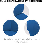 PureFit Stretch Couch Covers for Sofa 4 Seater Slipcovers Classic Blue | - Image 3