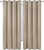 Blackout Curtains 66 x 84 inch/Khaki Curtains Set of 2 Panels/Thermal Insulated - Image 2
