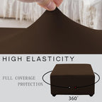 Super Stretch Ottoman Cover- Soft Form Fit Ottoman Cover Rectangular Ottoman - Image 5