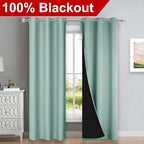 NICETOWN Aqua Blue Blackout Curtains 84 inches Long, Full Light Blocking Drapes - Image 2