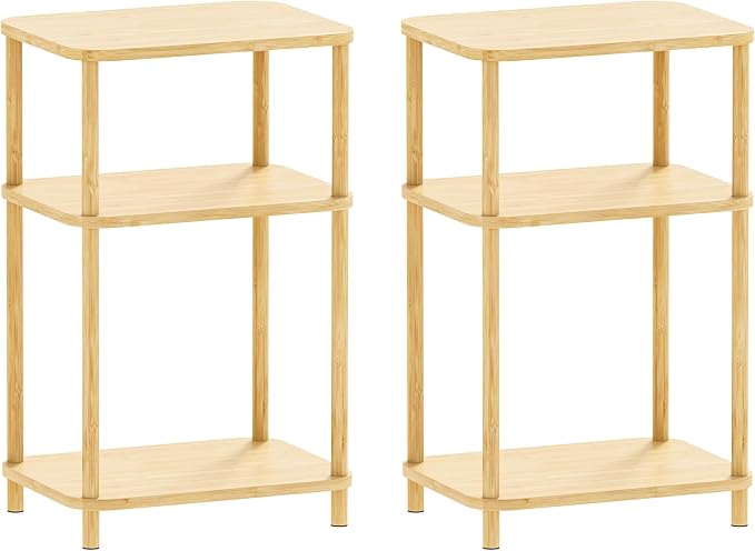 Bamboo End Table, Side Table for Small Space by Alifewithtasteandstyle