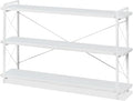 HCHQHS Bookshelf, 3-Tier Long Industrial Bookcase, Freestanding Horizontal by HCHQHS