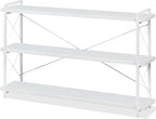 HCHQHS Bookshelf, 3-Tier Long Industrial Bookcase, Freestanding Horizontal by HCHQHS
