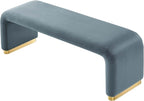 Modway EEI-6734-BRA-CAB Koda Performance Velvet Waterfall Long Bench, Brass - Image 6