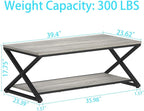 HSH Rustic Grey Coffee Table, Modern Minimalist Living Room Table - Image 2