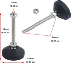 Antrader 4Pcs M8x50mm Adjustable Furniture Glides Anti-Skid Reinforced Nylon - Image 3