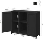 TaoHFE Black Buffet Cabinet, Modern Narrow Sideboard Buffet Cabinet Wooden Side - Image 3