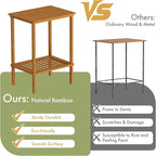 2-Tier Small Side Table, Narrow Entryway Table, Bedside End Table, Bamboo Night - Image 6