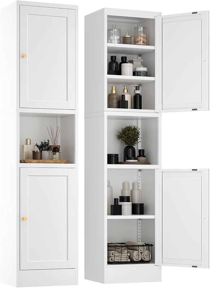 YAUWOH 2-Door Metal Storage Cabinet, Tall Slim Pantry Organizer by YAUWOHFactoryOutletsColorfulMetalFurniture
