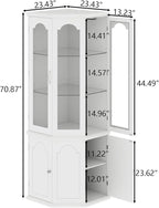 Gyfimoie Corner Bar Cabinet w/LED Lights, Tall Modern Wine Cabinet - Image 2